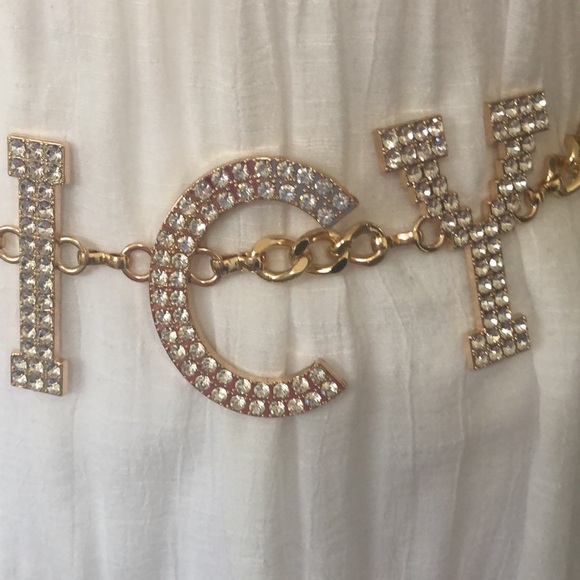 NEW 🍒 NWT Juicy Couture Goldtone Chain Belt w/Embellished “Juicy” - Picture 6 of 7